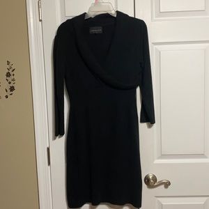 Long sleeve v neck sweater dress